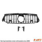 Gloss Black A45 Style Front Bumper Bar Grille Grill Bodykit For Mercedes - Benz A - Class W177 V177 & A35 AMG 2023 - 2025 - Mars Performance